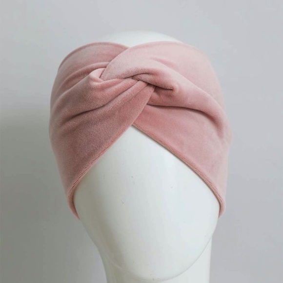 Blush Twisted Wide Velvet Headband - Picture 3 of 5
